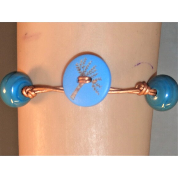 4 Handmade tree of life button leather Bracelets Lot size 7.5 to 8 inches - Picture 3 of 7